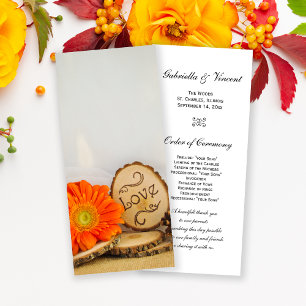 Programa Rustic Orange Daisy Woodland Wedée