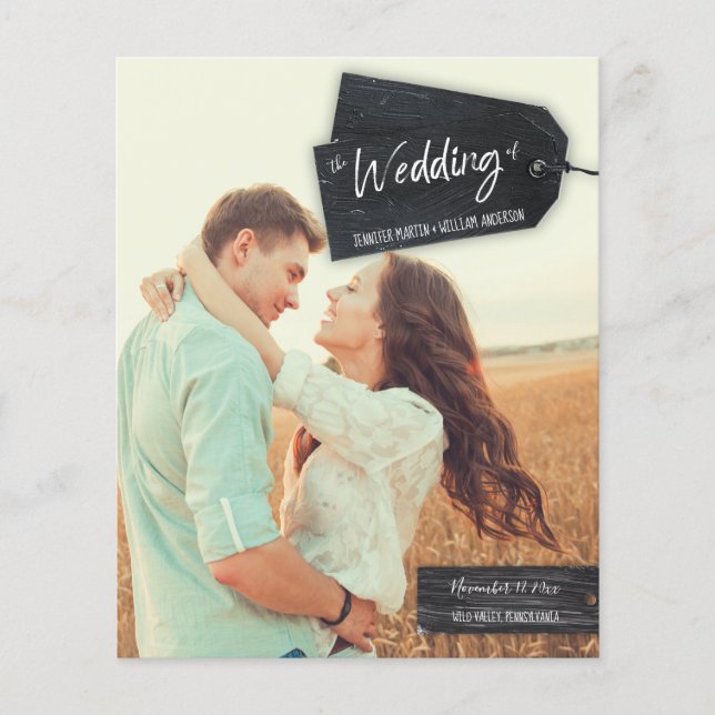 Programa Rustic Scrapbook Photo Wedding (Frente)