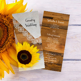 Programa Rustic Sunflower and Lace Country Weding 