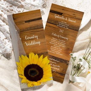 Programa Rustic Sunflower and Veil Country Wedée P