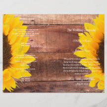 Programa Rustic Sunflower Country Wedse