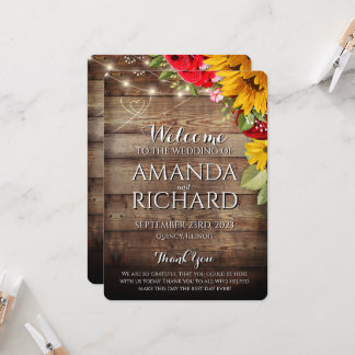 Programa Rustic Sunflower & Rosas Weding