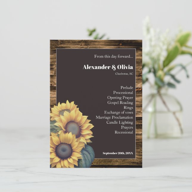 Programa Rustic Sunflower Wedse (Em pé/Frente)