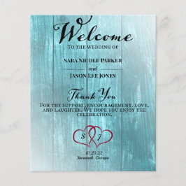 Programa Rustic Teal Wedding