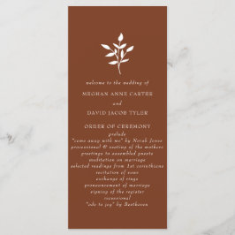 Programa Rustic Terracotta Simple Modern Botanical Casament