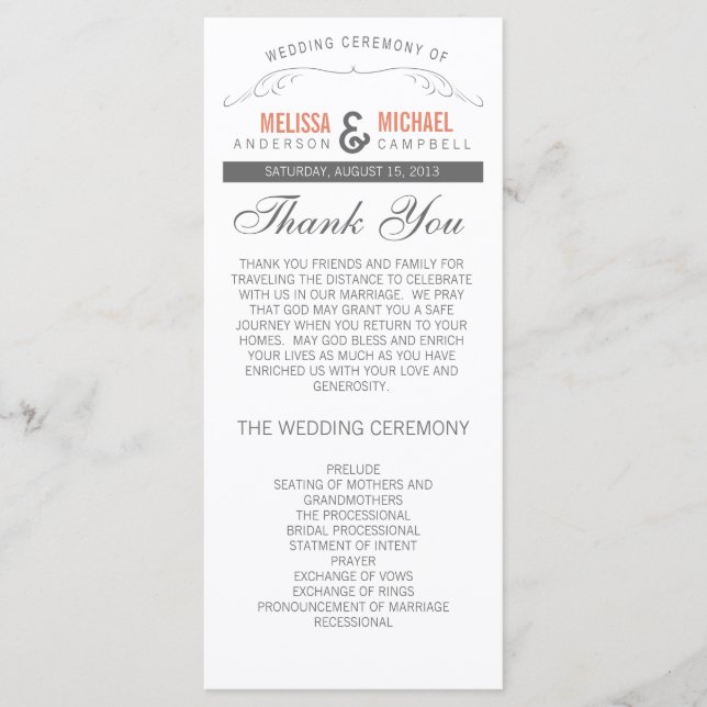 Programa Rustic Wedding (Frente)