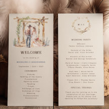 Programa Rustic Western Ranch Wedding