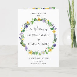 Programa Rustic Wildflower Wedding Order