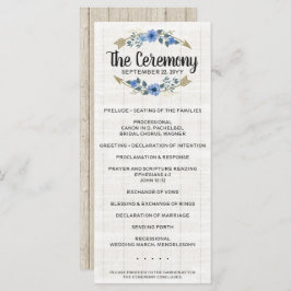 Programa Rustic Wood Boho Arrows & Floral Weding