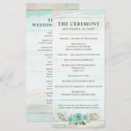 Programa Rustic Wood Turquoise Floral Rosas Weding