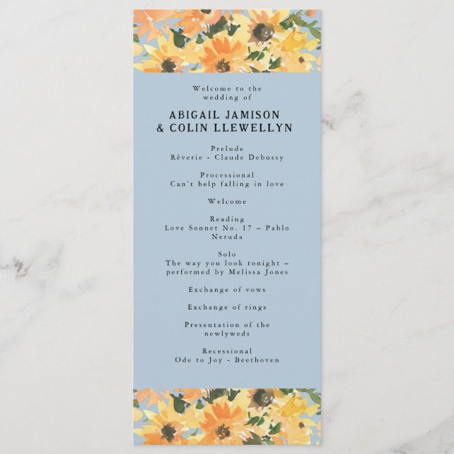 Programa Rústica Buquê de girassol Aquarela (Frente)