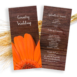 Programa rústico do casamento do celeiro do país