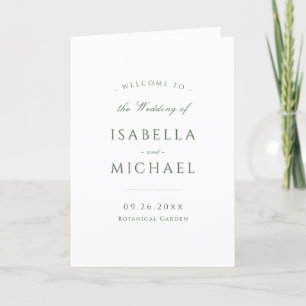 Programa Sage Green Simple Elegant Modern Classy Wedding