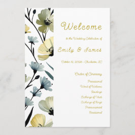 Programa Sage Green & Soft Yellow Botanical Weddin
