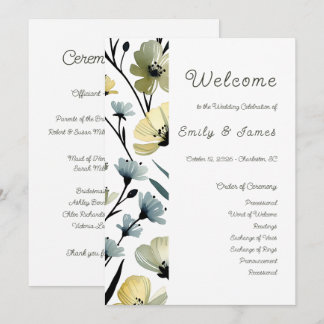 Programa Sage Green & Soft Yellow Botanical Weddin