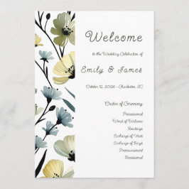Programa Sage Green & Soft Yellow Botanical Weddin