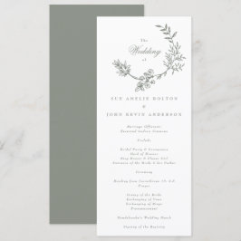 Programa Sage Green White Floral Wreath Wedes