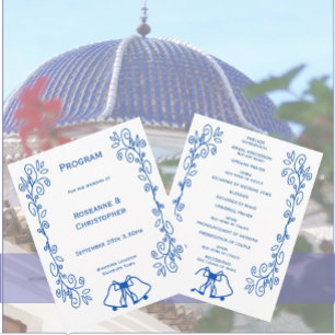 Programa Sapphire Weds Program Bells Scrollwork Design