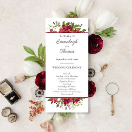 Programa Scarlet Red Poinsettia Floral Casamento