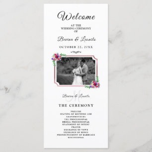 Programa Script Floral Elegante Simples  Casamento Moderno