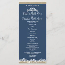 Programa Sea Garland Marinho Blue Weding Program