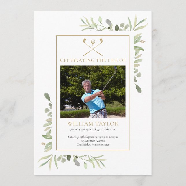 Programa Serviço de Memória Funeral de Golfista (Frente)