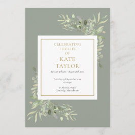 Programa Serviço de Memorial Fúnebre Folhagem Verde