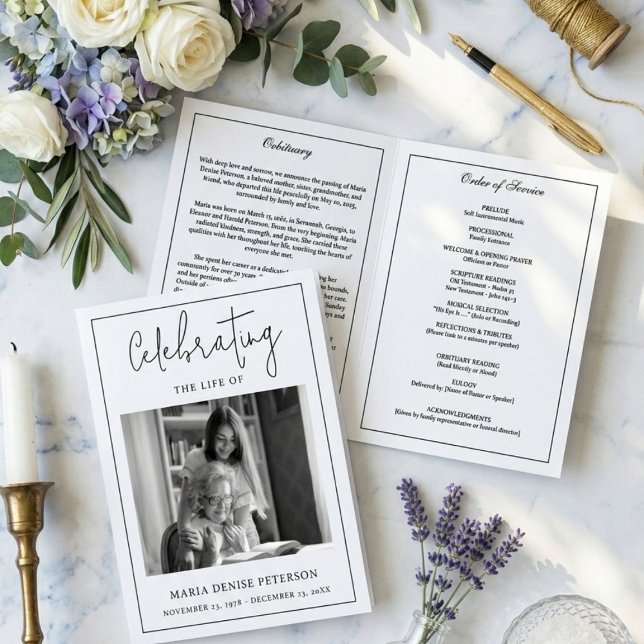 Programa Serviço de Ordem de Obituário de Funeral Minimalis (Criador carregado)