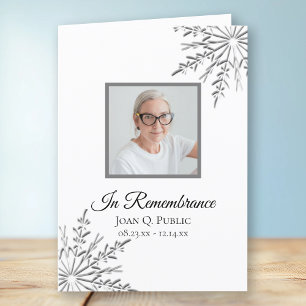 Programa Serviço Funeral dos Flocos de Neve do Inverno Eleg