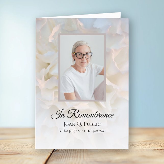 Programa Serviço Funeral Floral de Cravagem Branca Dobrado (Criador carregado)