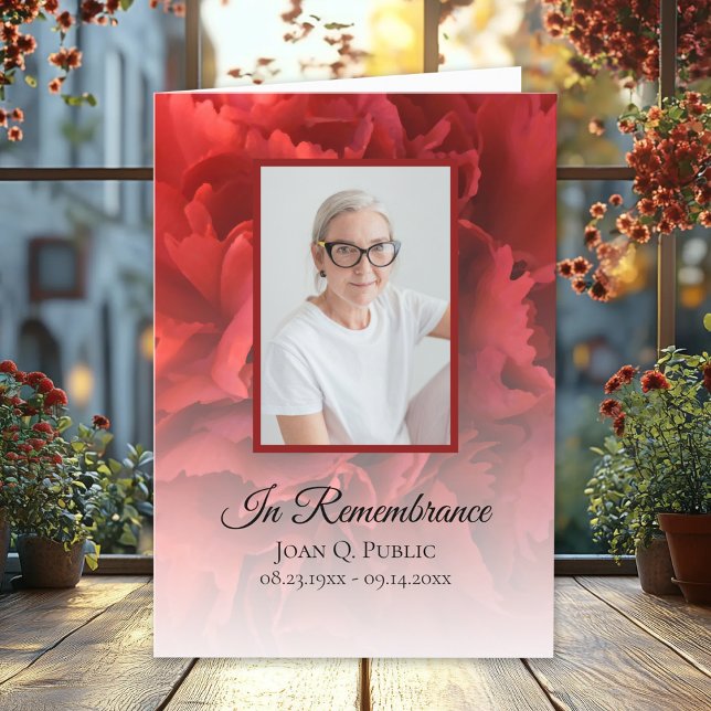 Programa Serviço Funeral Floral de Cravagem Vermelha Dobrad (Criador carregado)