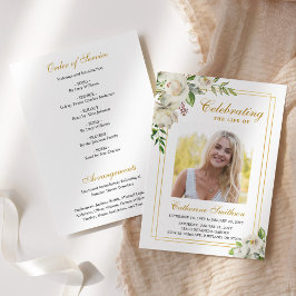 Programa Serviço Funerário Memorial Floral Elegante Ordem d