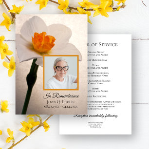 Programa Serviço Memorial Funeral Primavera Daffodil White