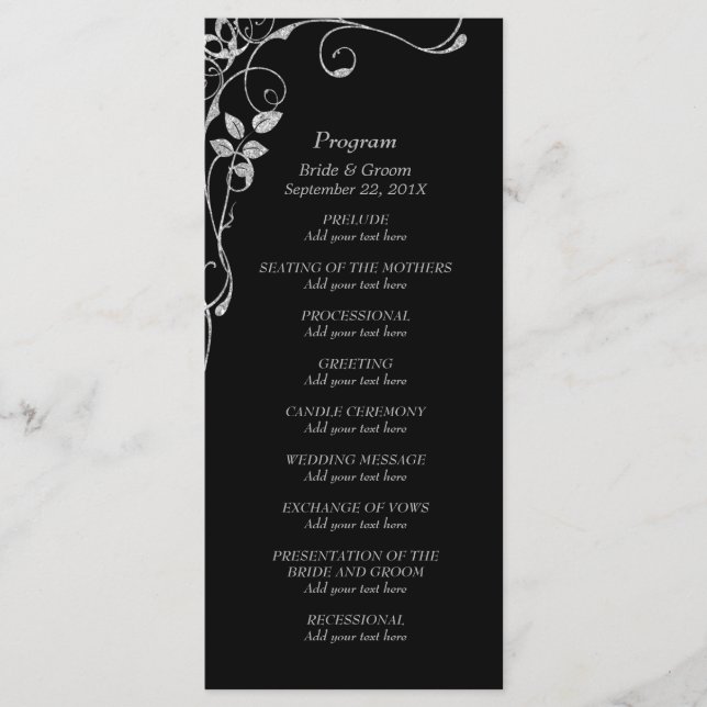 Programa Silver Faux Diamond Border Wedment (Frente)