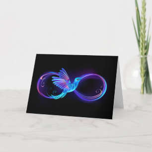 Programa Símbolo Neon Infinity com Hummingbird brilhante