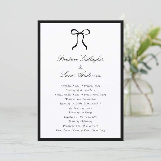 Programa Simple Bow Classic Wedding (Em pé/Frente)