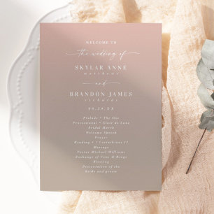 Programa Simples Cerimônia de Casamento Pink e Beige Blush