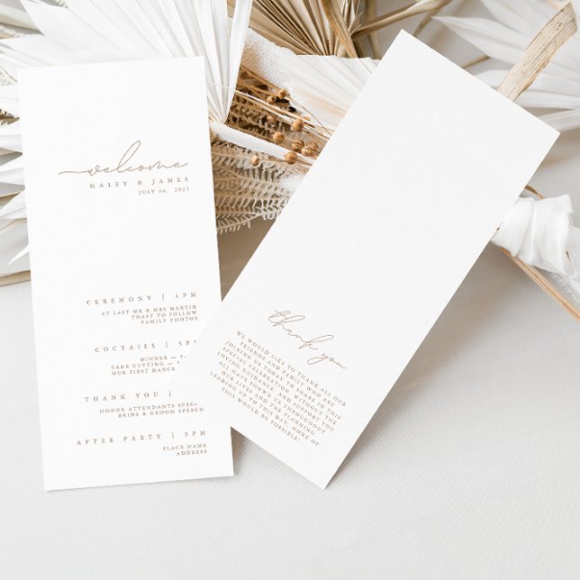 Programa Simples de Casamento Branco e Beige Minim (Criador carregado)