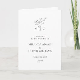 Programa simples de casamento de buquês florais de