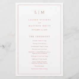 Programa Simples de Casamento Elegante de Monogram