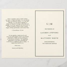 Programa Simples de Casamento Elegante de Monogram