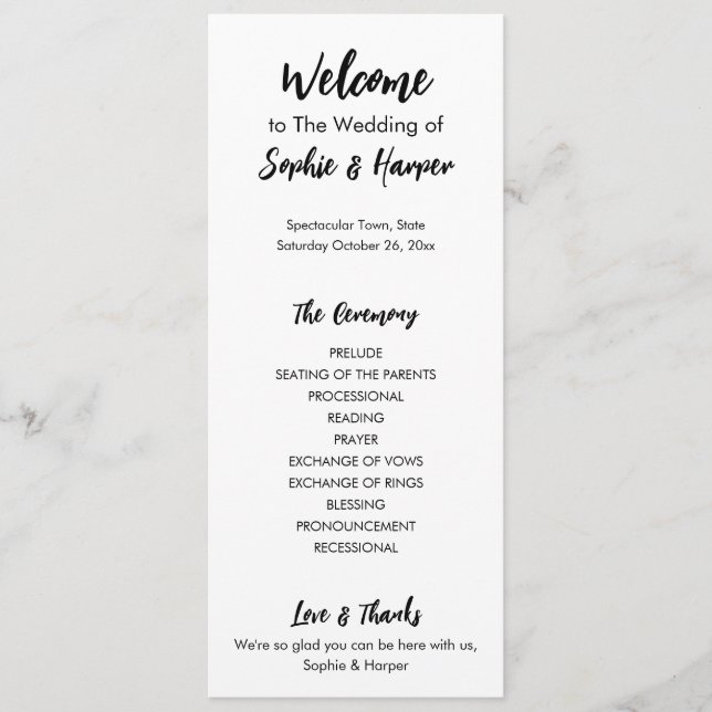 Programa Simples e Moderno, preto e branco casual versátil (Frente)