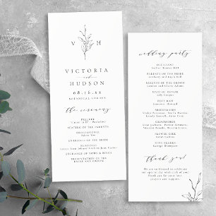 Programa Simples elegância do casamento das folhas botânica