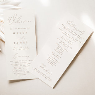 Programa Simples Elegante De Casamento De Ivória E