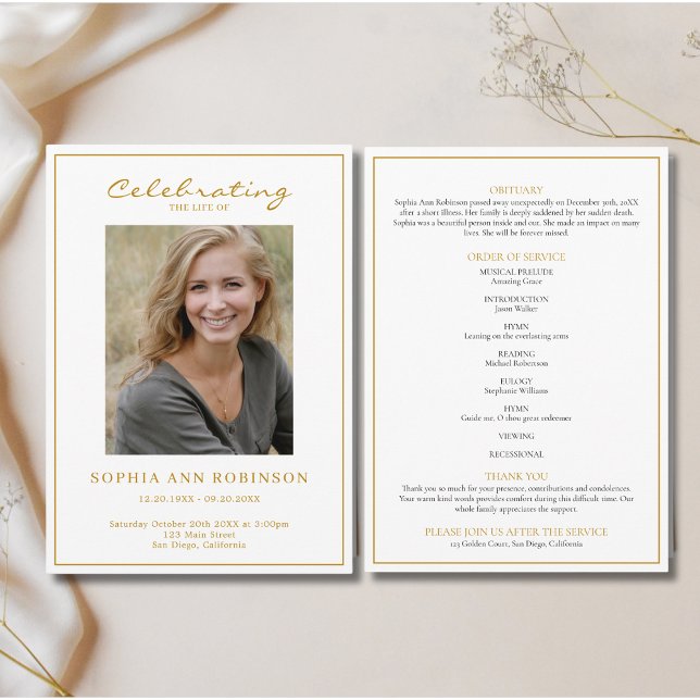 Programa Simples Foto Funeral Ordem De Serviço Memorial (Criador carregado)