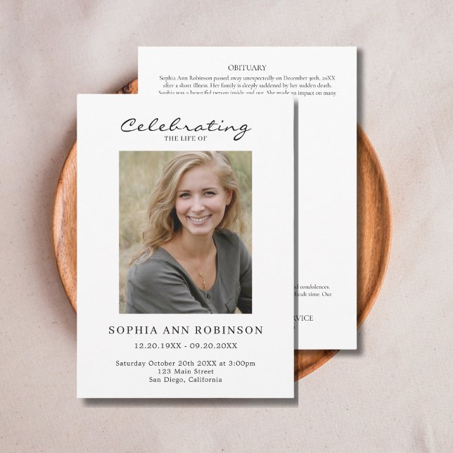 Programa Simples Foto Funeral Ordem De Serviço Memorial (Criador carregado)