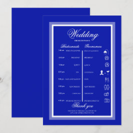 Programa Simples minimalista moderno azul e branco casament