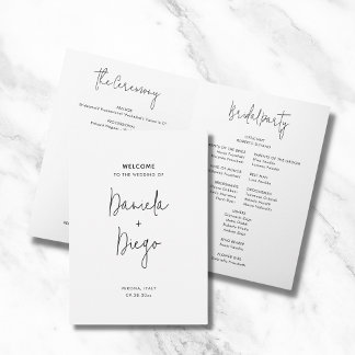 Programa Simples Moderno de Casamento Dobrado Mini