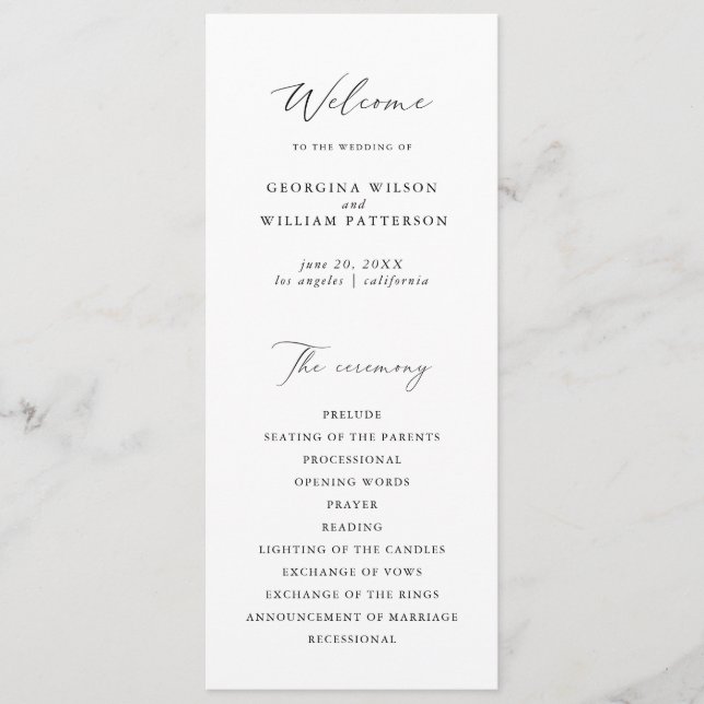 Programa Simples Monograma de Script Moderno Minim (Frente)