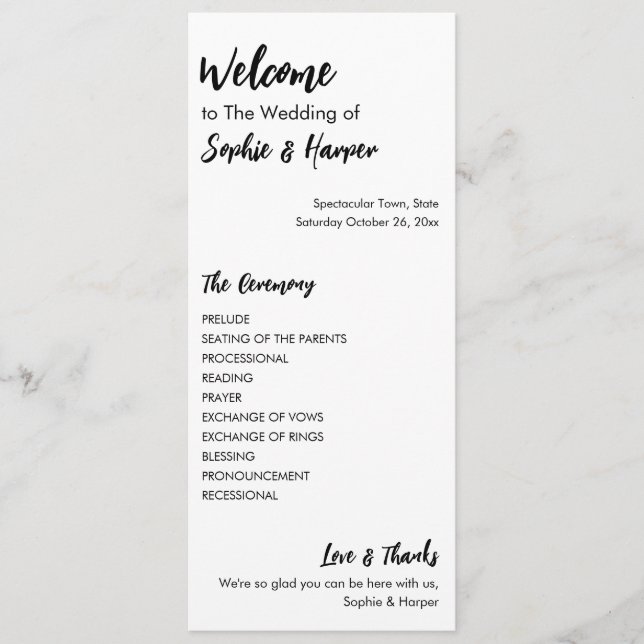 Programa Simples, Versátil, Preto e Branco Casual (Frente)